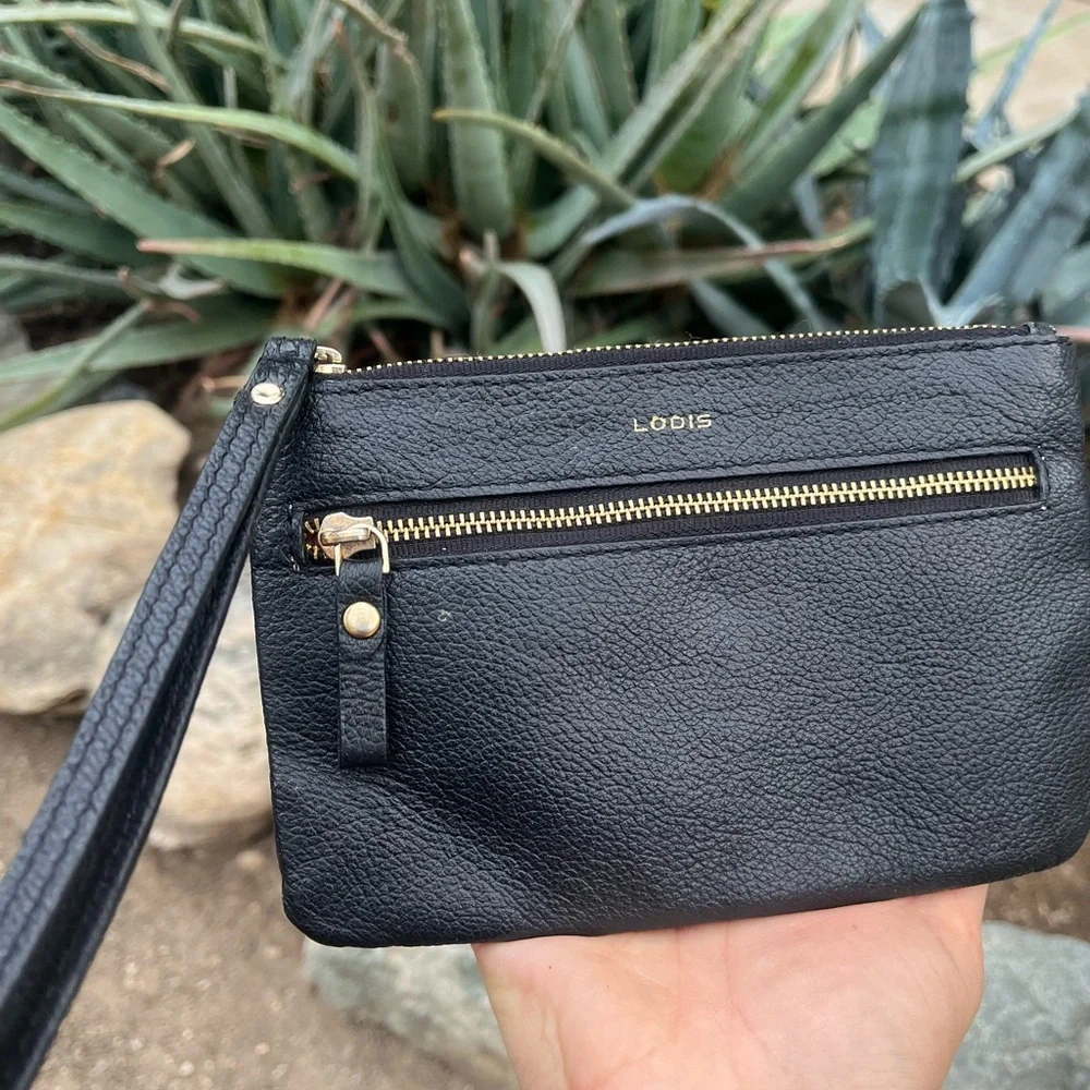 LODIS | Black Leather Wristlet